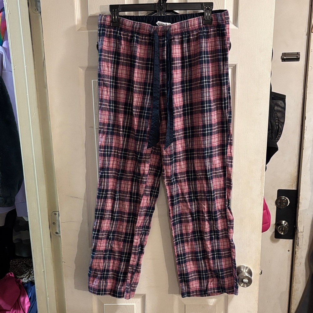 Nautica Pink and Navy Plaid Pajama Pants